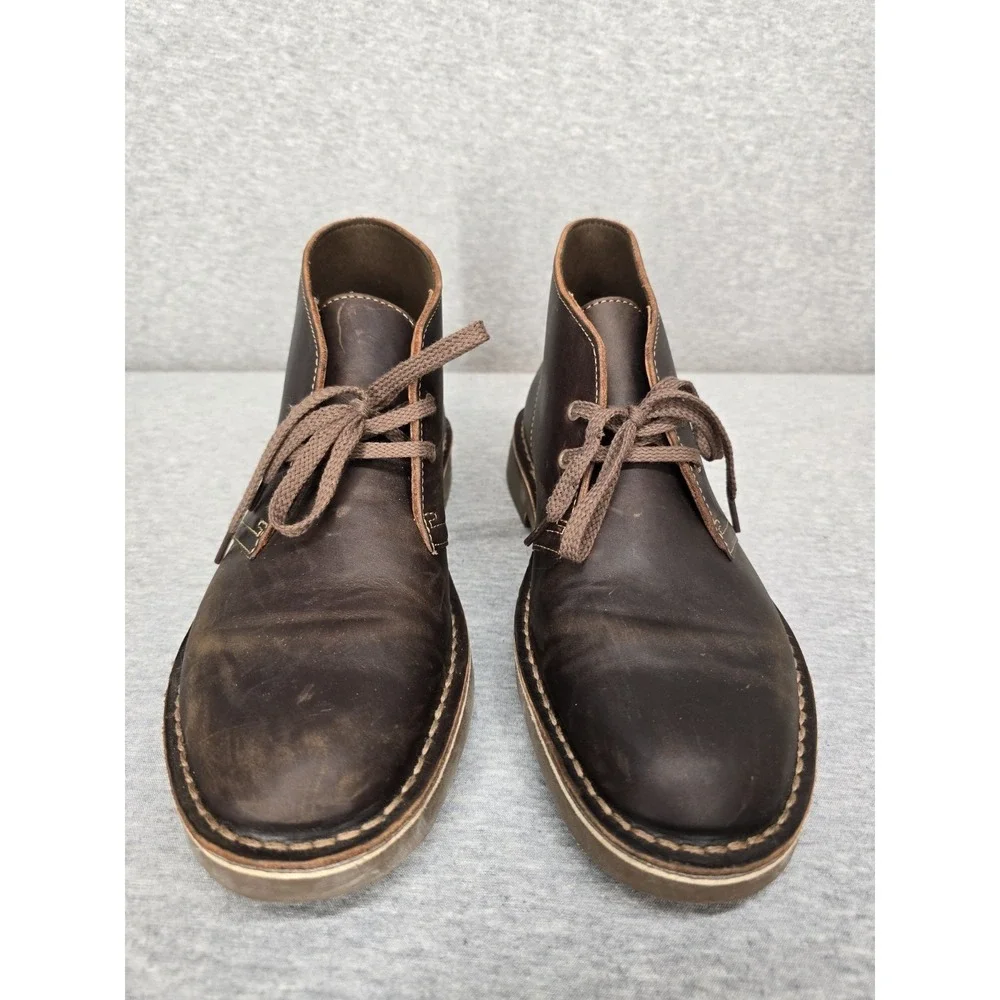 Clarks Bushacre 3 Men's Beeswax Leather Chukka Boots Size US 7 M (EU 39.5)